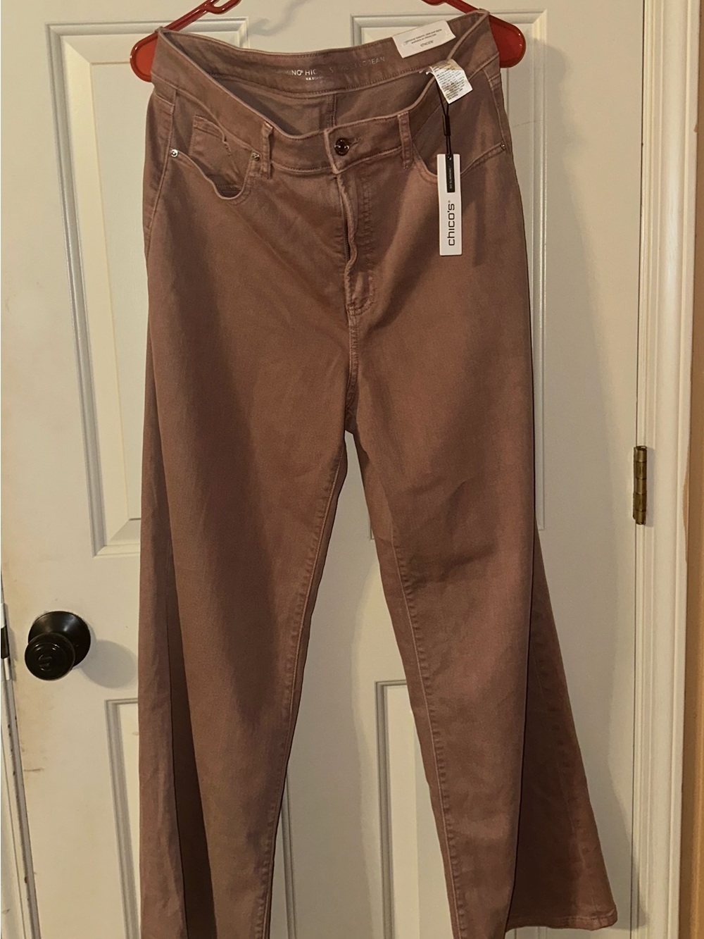 Chico's Wide-Leg Flare Jeans in Dusty Rose
